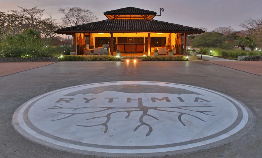 The Rythmia Life Advancement Center grounds at dusk